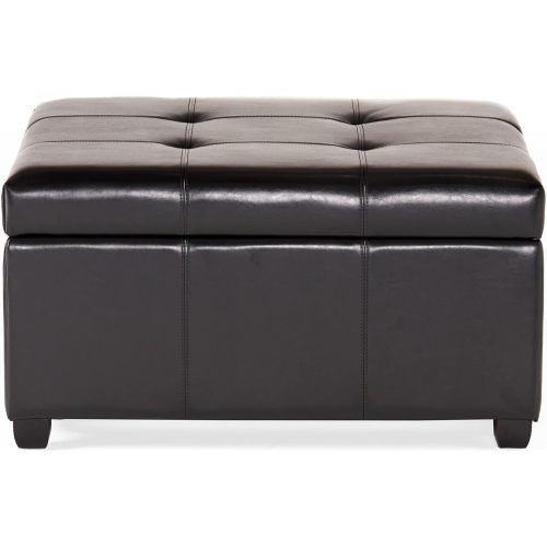 35inch Storage Ottoman, Large Square Ottoman Bench with Storage