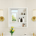 Modern Bathroom Mirror Cabinet with Open Shelves - Bathroom Storage, MDF