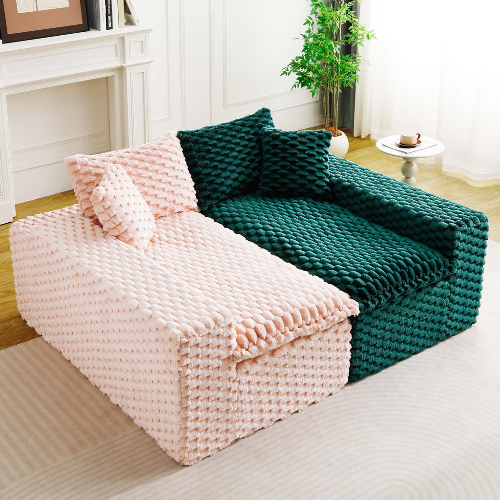 Luxury Multifunctional Sofa for Living Room with Adjustable Layout - Black, Dark Green, White, Pink