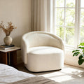 Amanda Plush Bouclé Chair with Ergonomic Comfort - Cream, Espresso, or Green