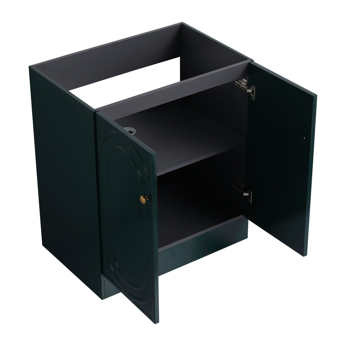 Modern Freestanding Bathroom Vanity with Soft Close Cabinet Doors - Pearl Silver, White, or Dark Green