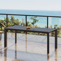 Templin Rectangle Dining Table with Sleek Aluminum Frame - Grey