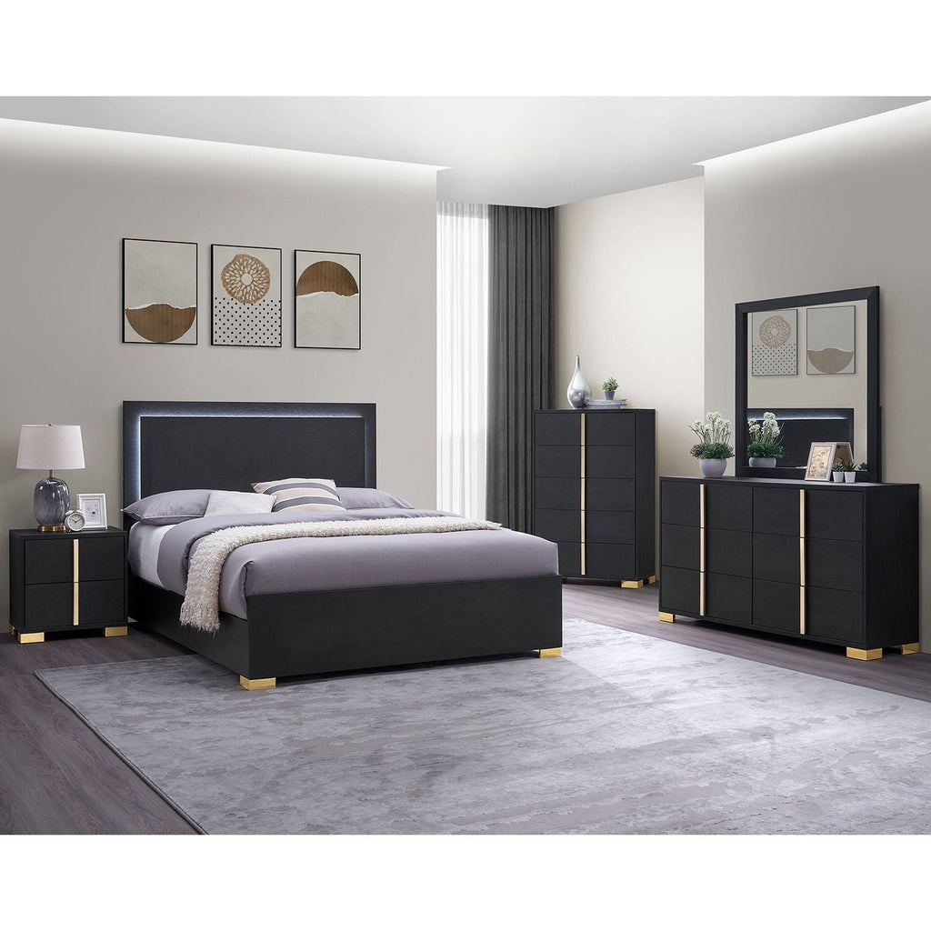Jeremiah LED Panel Bed With Touch Controlled Lighting