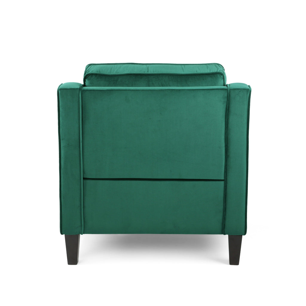 Green Velvet Upholstered Club Chair with Upholstered Velvet - Green