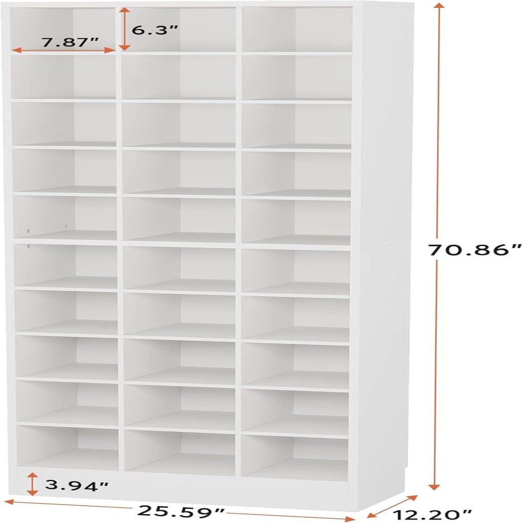 10 Tier Shoe Storage Cabinet with 30 Cubbies - Wood - Multiple Colors