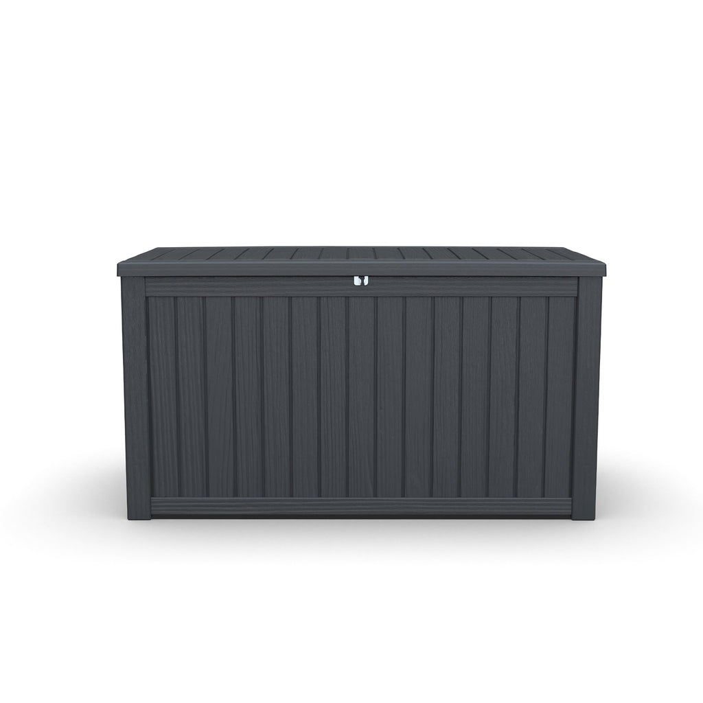 180 Gallon Large Outdoor Storage Deck Box with Lockable Waterproof Resin - Black