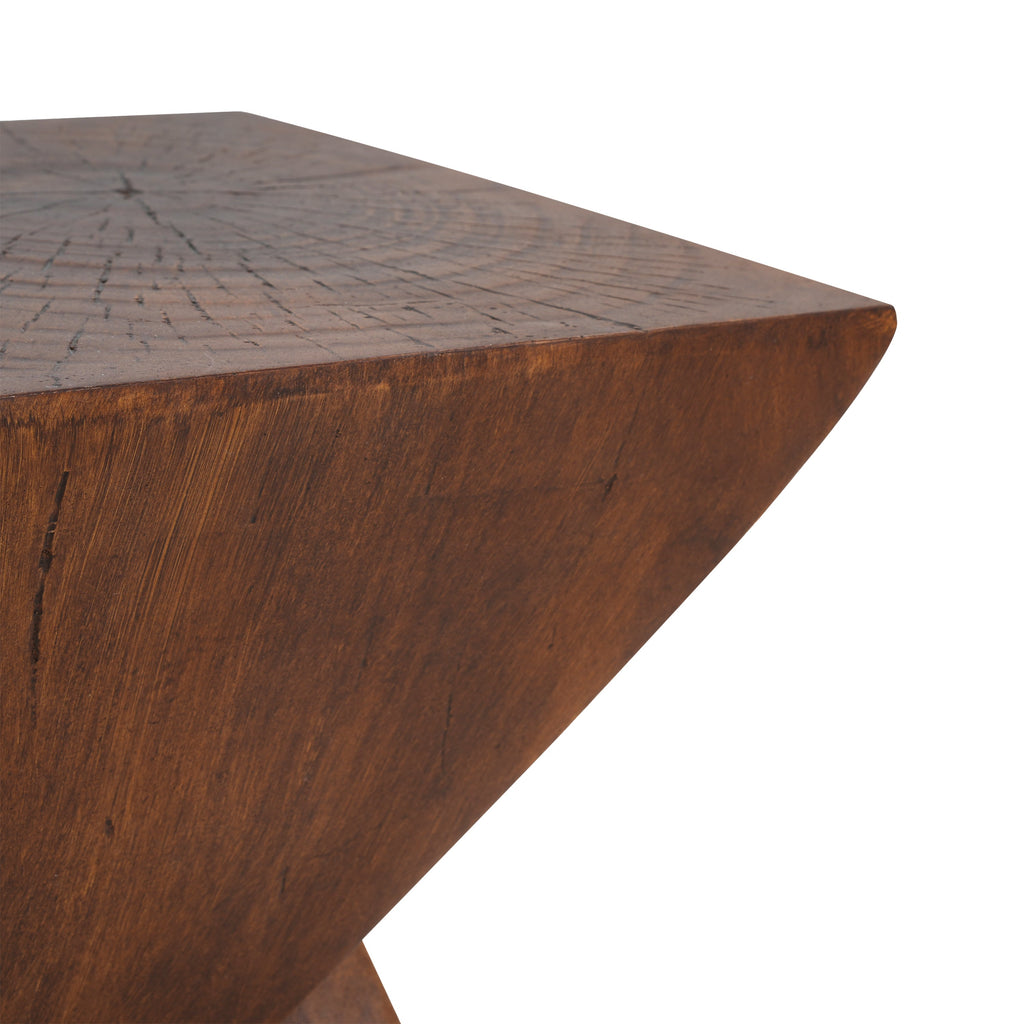 TESS Modern Side Table with Wood-Like Texture - Dark Brown or Light Gray