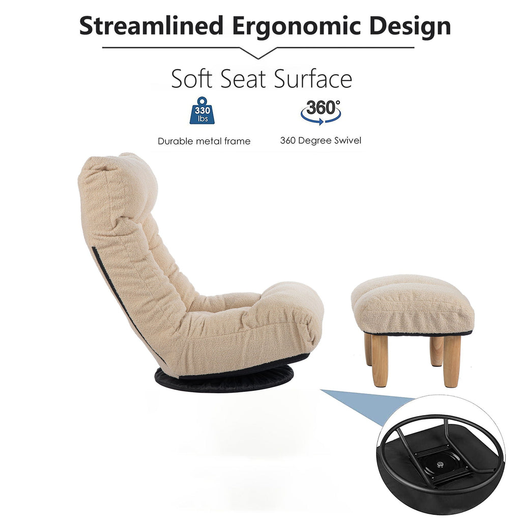 Adjustable Japanese Reclining Floor Chair Sofa With Metal Frame