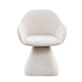 180° Rotating Accent Chair with Swivel and Barrel Back - Beige