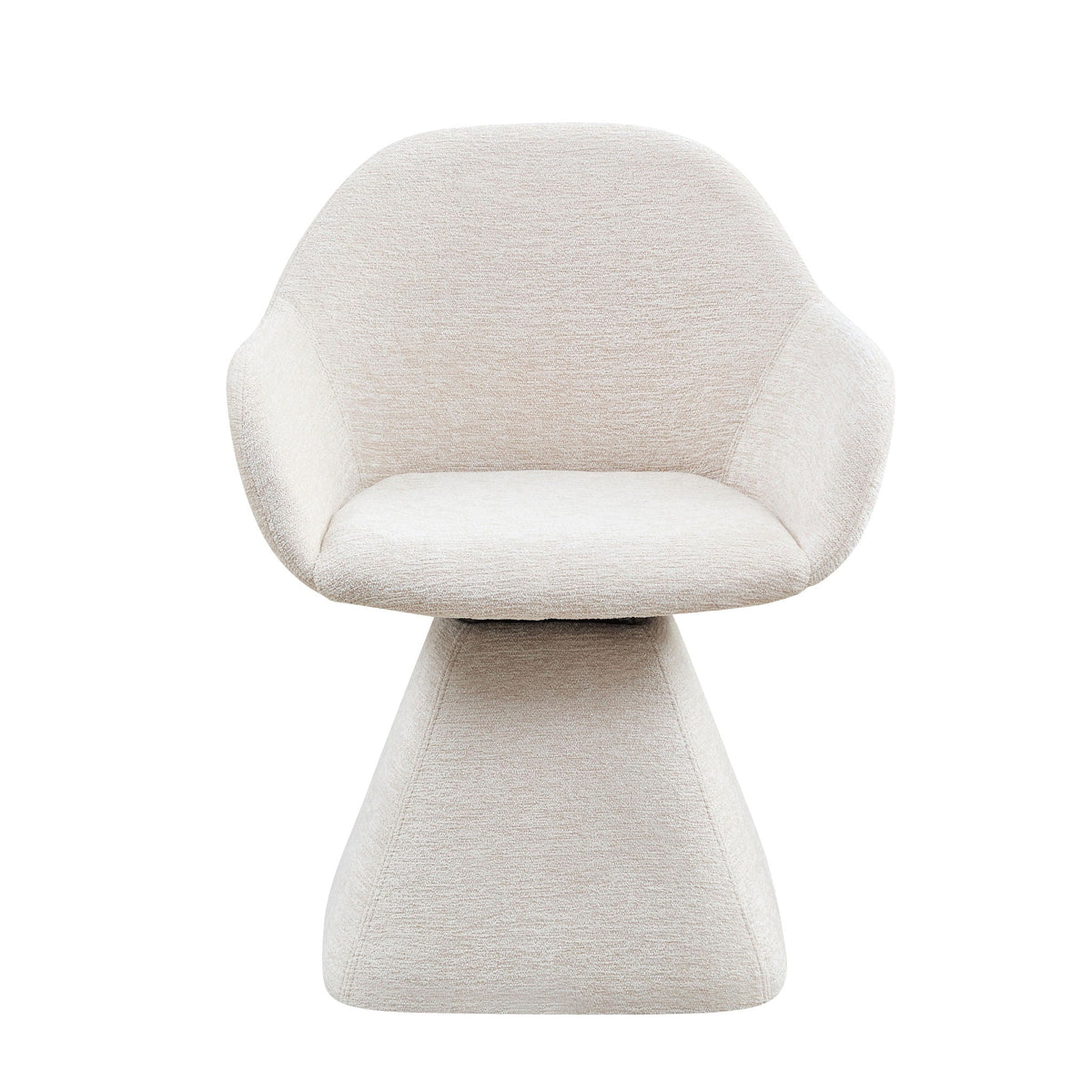 180° Rotating Accent Chair with Swivel and Barrel Back - Beige