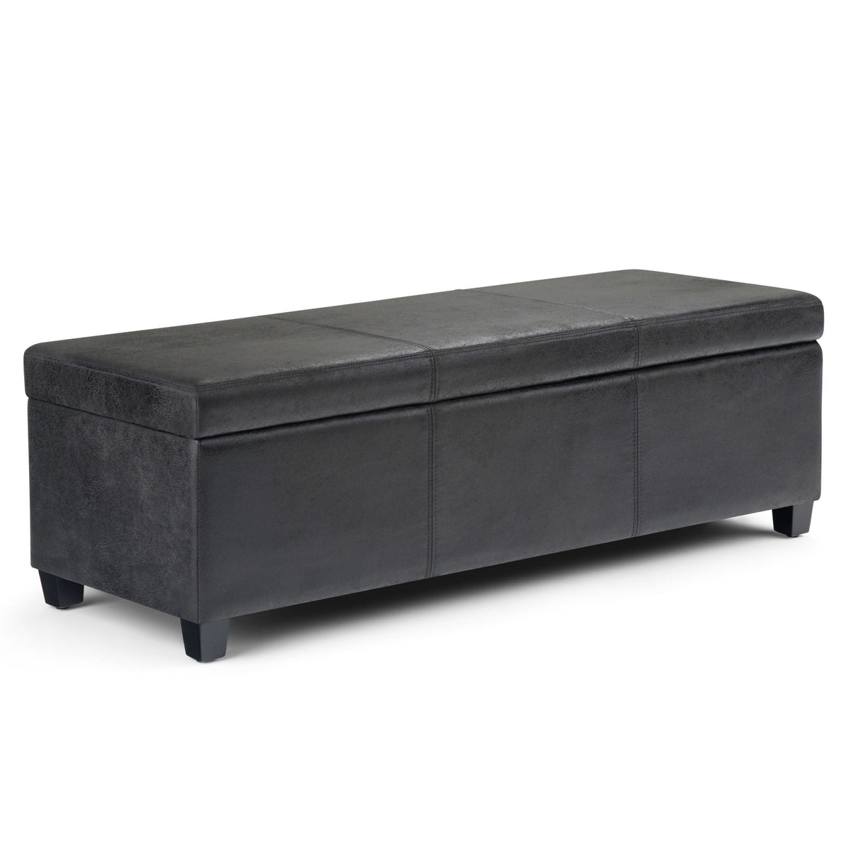 Avalon Contemporary Storage Ottoman Bench with Large Storage - Black, Dark Brown, Dark Gray