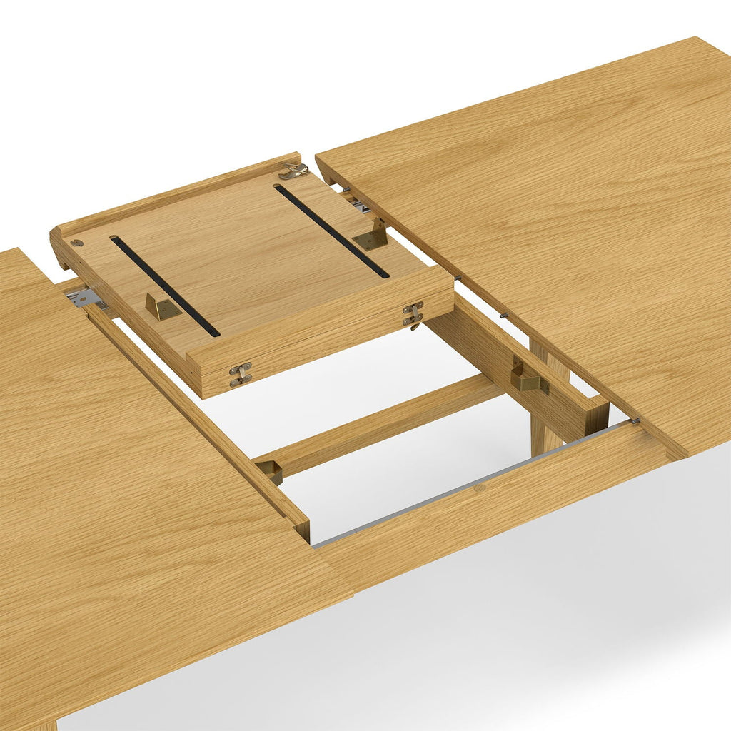 Contemporary Dining Table with Solid Oak Veneer - Light or Dark Brown