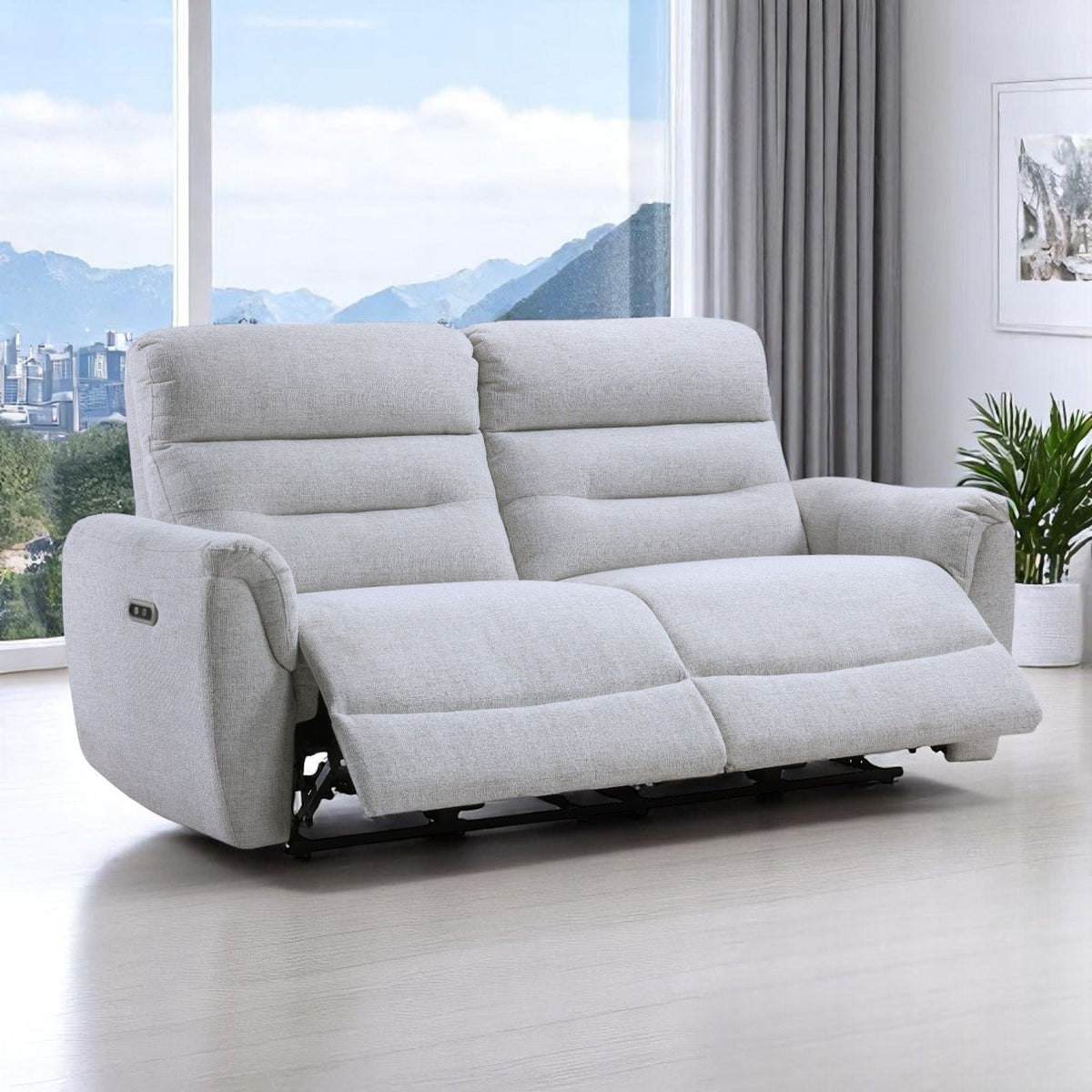 Power Motion Reclining Sofa with USB Port - Gray