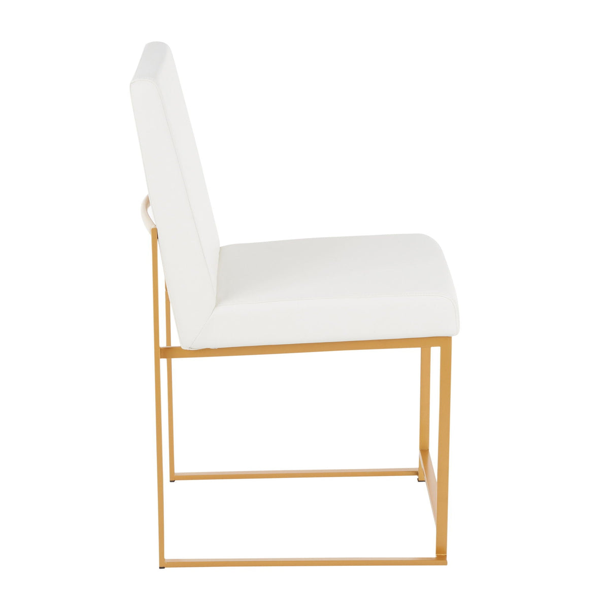 Contemporary High Back Dining Chair Set with Upholstered Seat - Multiple Colors
