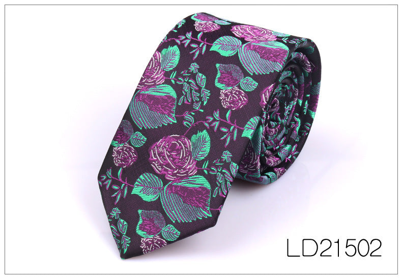 Men's 6cm Flower Graffiti Yarn-dyed Tie