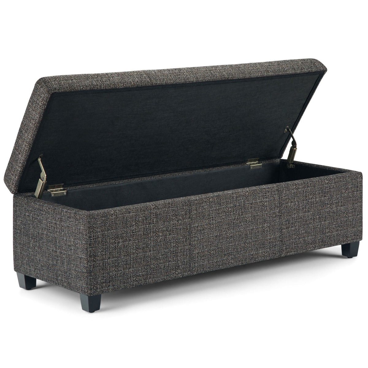 Avalon Contemporary Storage Ottoman Bench with Large Storage - Black, Dark Brown, Dark Gray