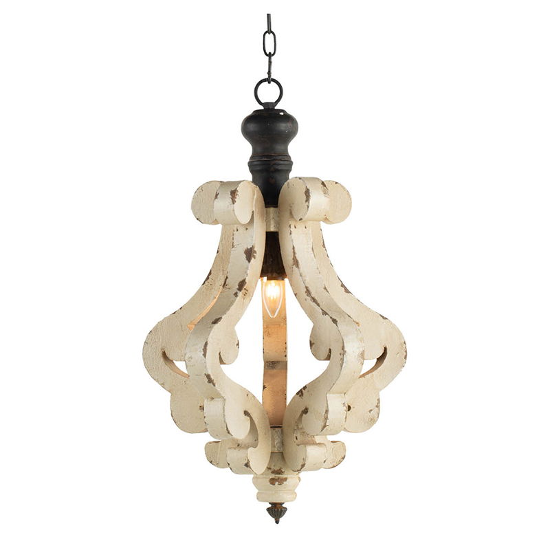 Farmhouse Chandeliar Distressed Pendant Chandelier - Antique Cream