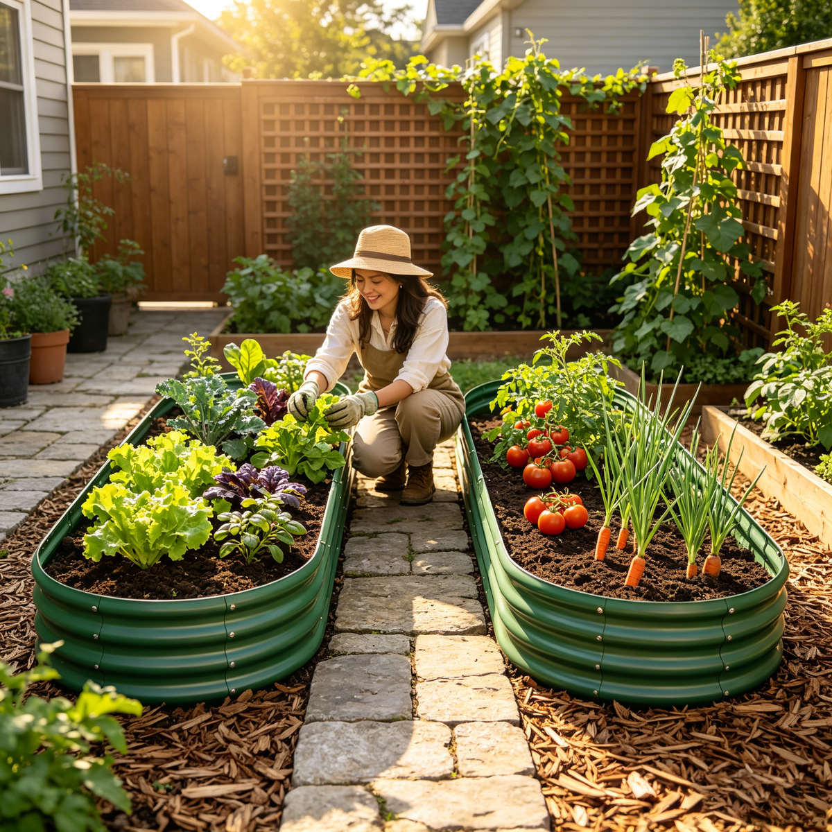 Galvanized Raised Garden Bed with Rust-Resistant Finish - Metal