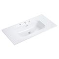 Abay Home Glossy White Ceramic Integrated Bathroom Vanity Sink
