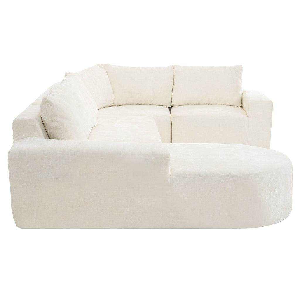 Modular Cloud Sectional Sofa Set with Deep Seating - Choose Beige, Dark Gray, or Dark Brown