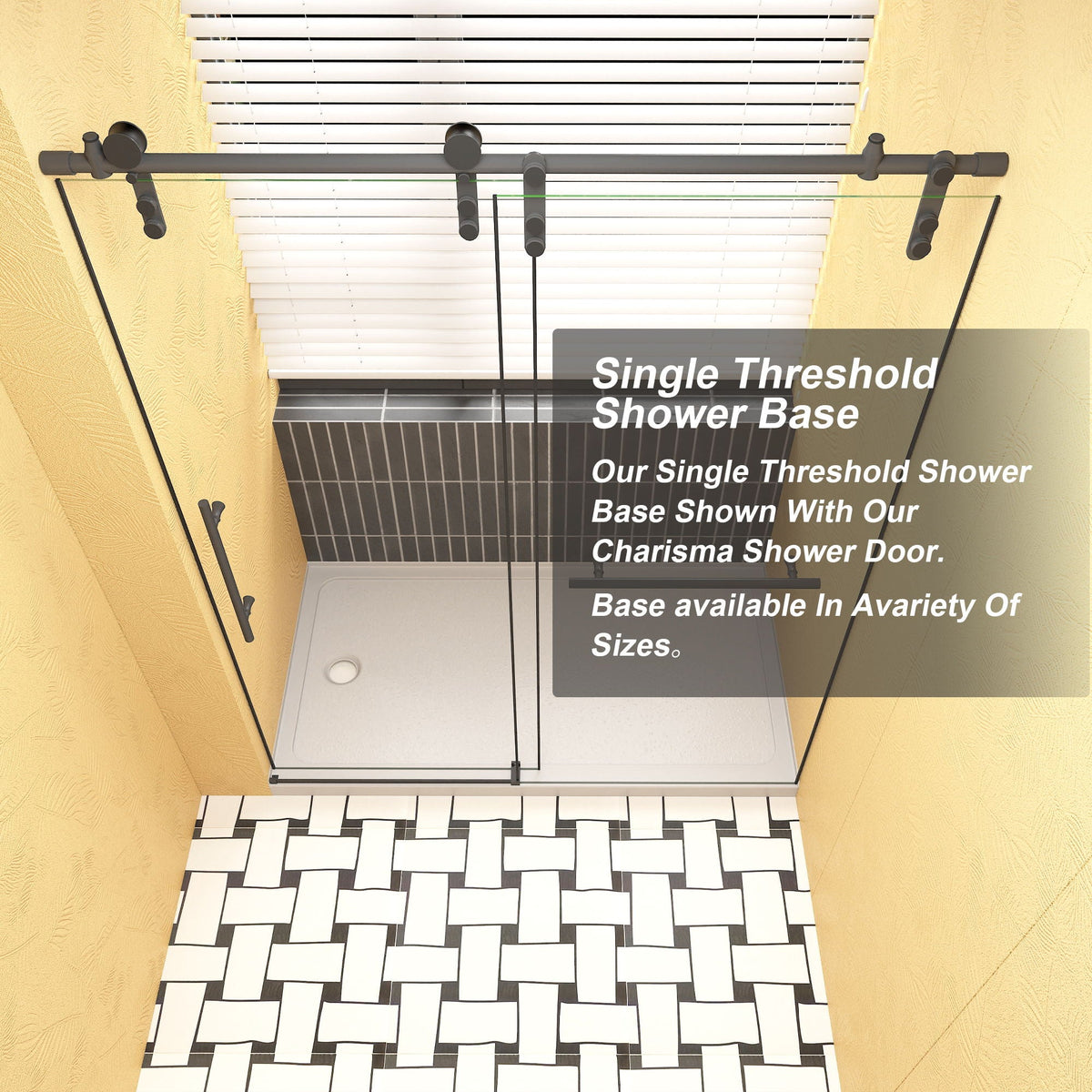 Shower Base Drain with Single Threshold Design - White