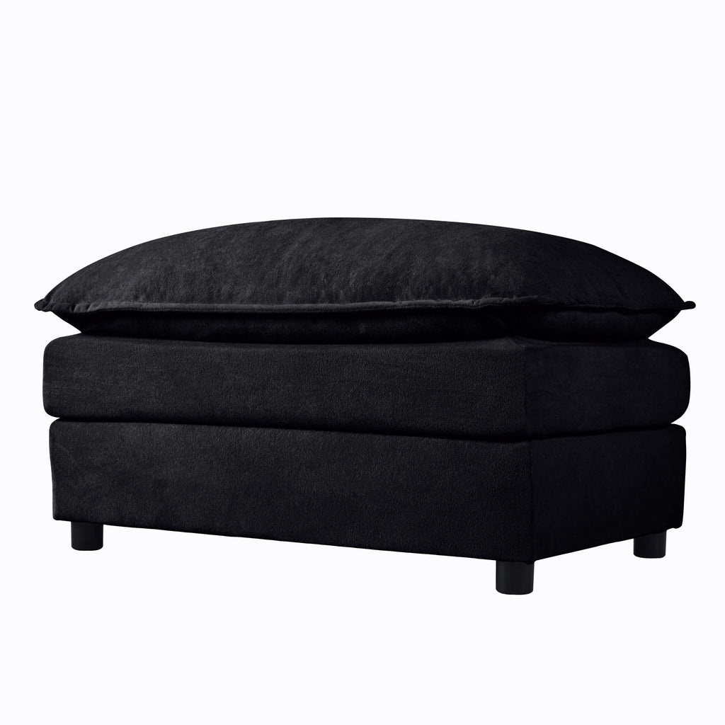 Oversized Chair & Ottoman with Soft Upholstery - Blue or Black