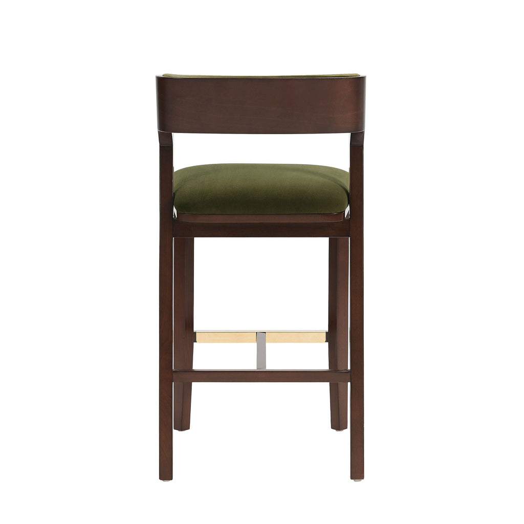Bar Height Barstool with Backrest - Pearl Silver, White, Black, Dark Green