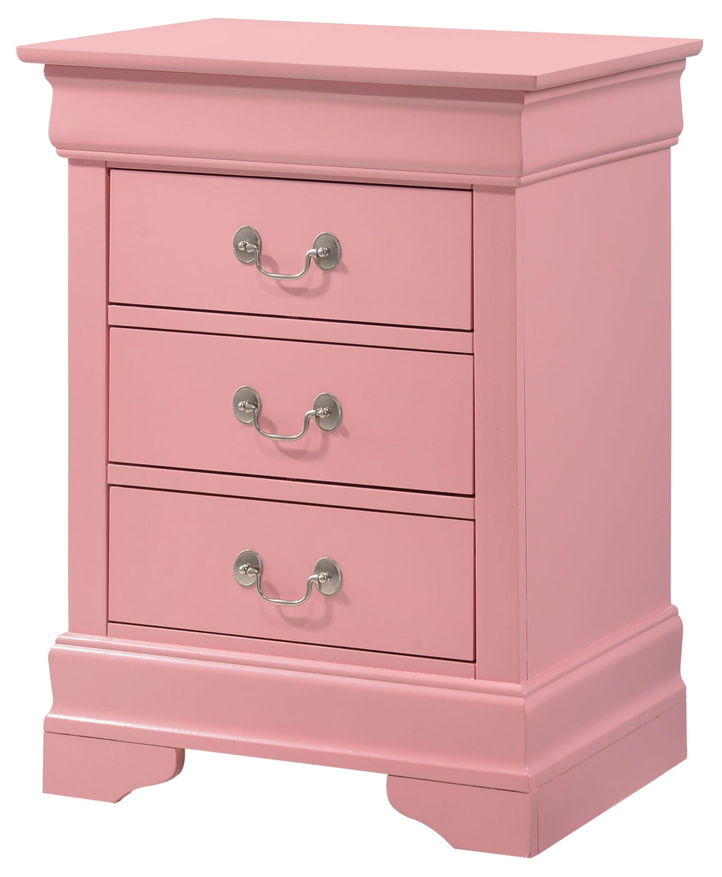 Louis Phillipe Wood Nightstand with Storage Drawers - Multiple Colors