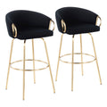 Claire Contemporary Fixed Height Bar Stool Set with Round Footrest - Multiple Colors