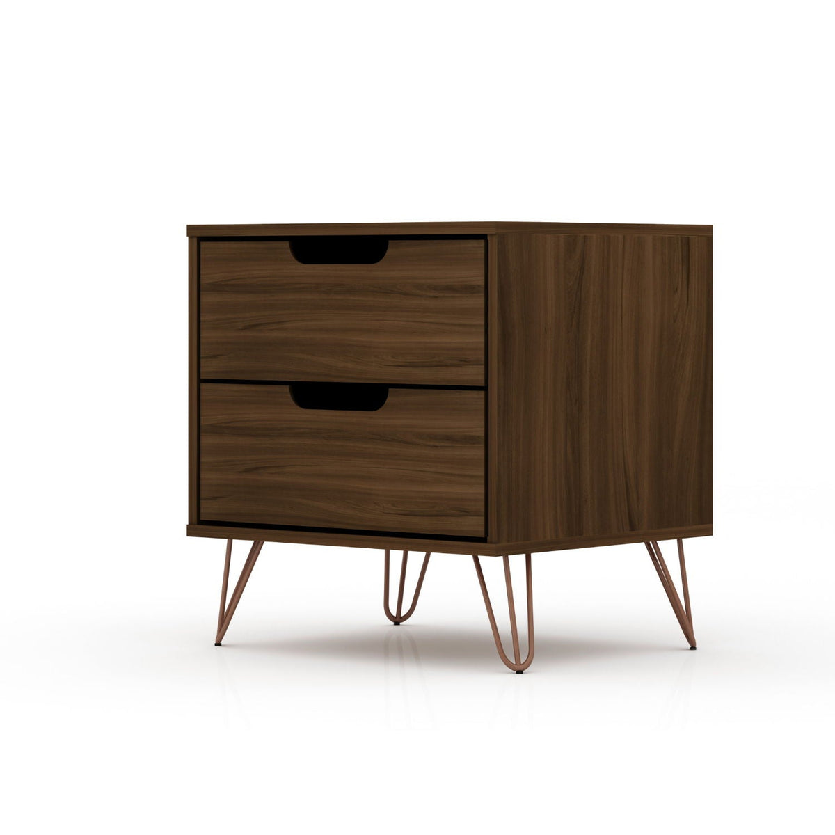 2 Drawer Nightstand with Durable Splayed Legs - Multiple Colors