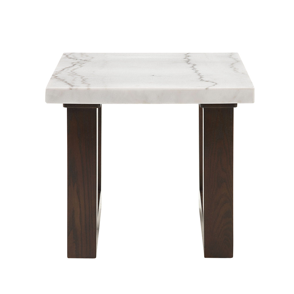 Edwyn Natural Marble Top End Table with Marble Top - White