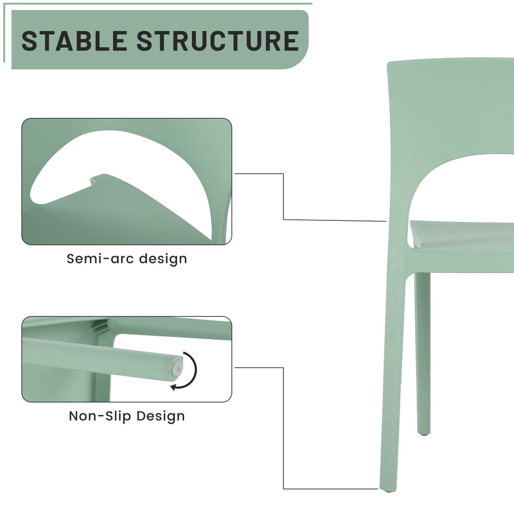 Modern 4 Piece Outdoor Set with Folding Table - Green or Orange
