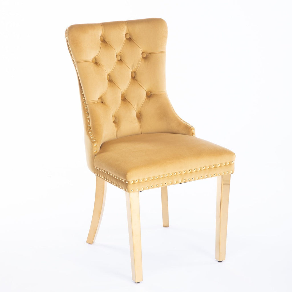 Modern Tufted Dining Chair Set of 2 with Velvet Upholstery - Nikki Collection
