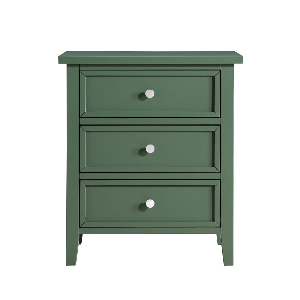 3 Drawer Nightstand with Metal Glides - White, Blue, Dark Green