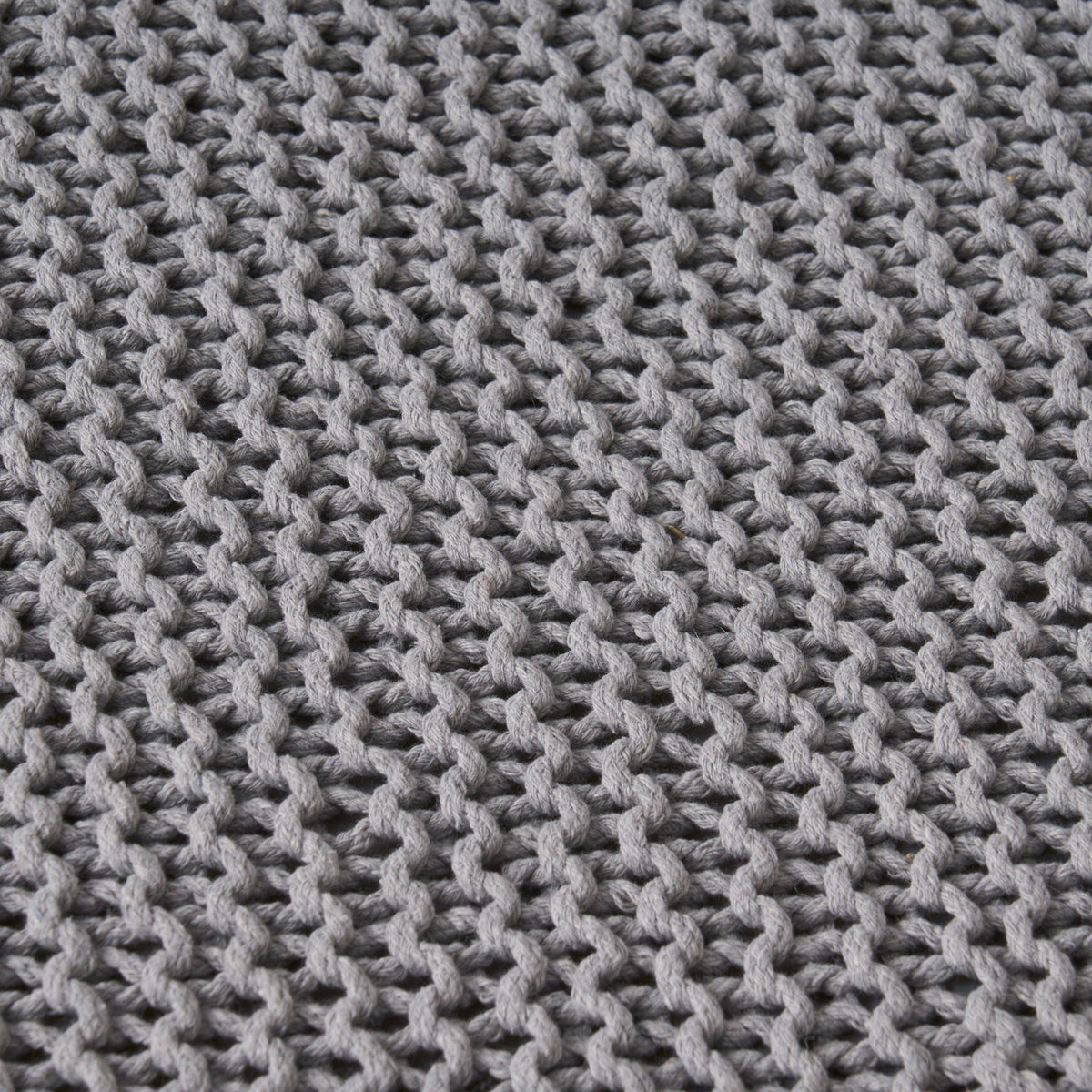 Chabani - Indoor Modern Knitted Fabric Cube Pouf Ottoman - Light Gray