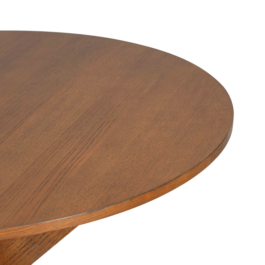 Round Dining Table with Durable MDF Construction - Cherry