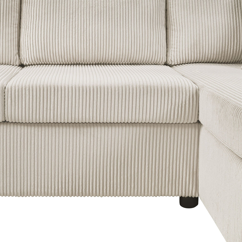 Oversized Sectional U-Shaped Sofa With Chaise Lounge And Three Soft Throw Pillows