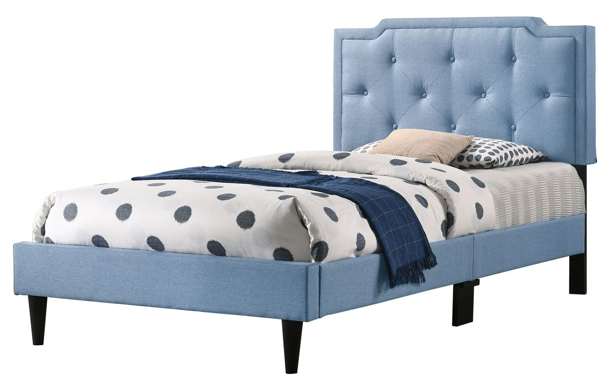 Button Tufted Upholstered Bed with Charming Design - Multiple Colors
