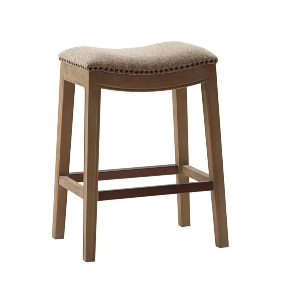Saddle Counter Stool with High Density Foam - Light Brown