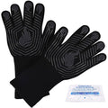 Heat Resistant BBQ Gloves with Silicone Grip - Black