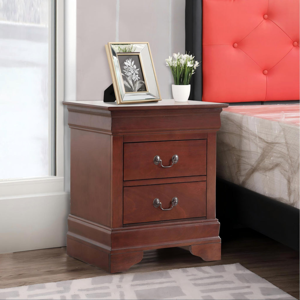 Traditional Style Design Nightstand with Classic Accent - Multiple Colors