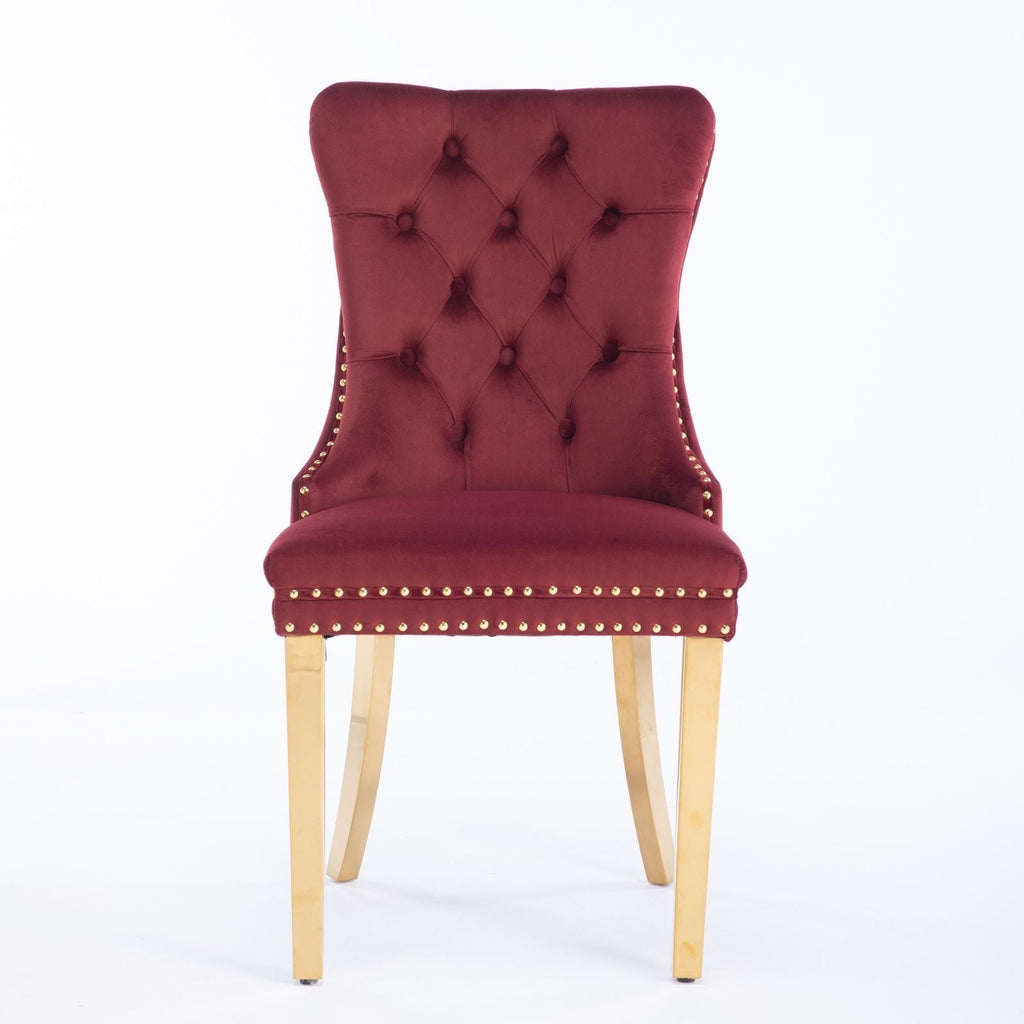 Modern Tufted Dining Chair Set of 2 with Velvet Upholstery - Nikki Collection