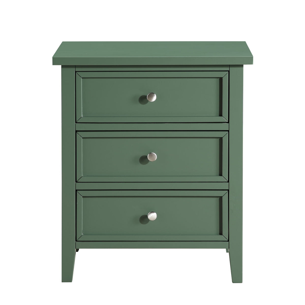 3 Drawer Nightstand with Metal Glides - White, Blue, Dark Green