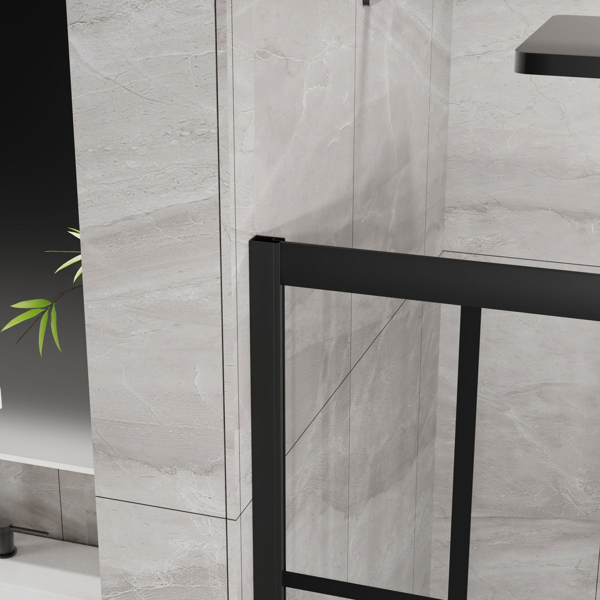 Tempered Glass Corner Shower Door with Sliding Opening - Clear