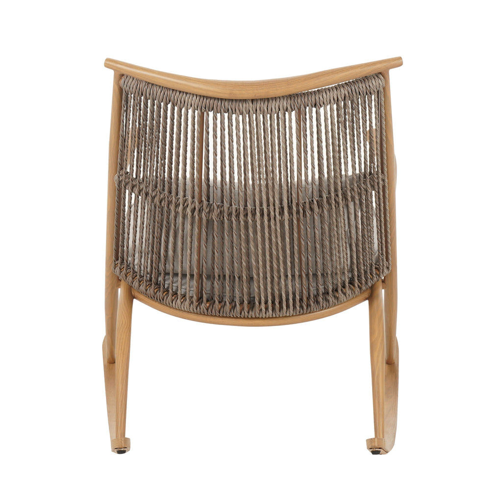 Maple Outdoor Rocking Chair with Cushions - Light Gray