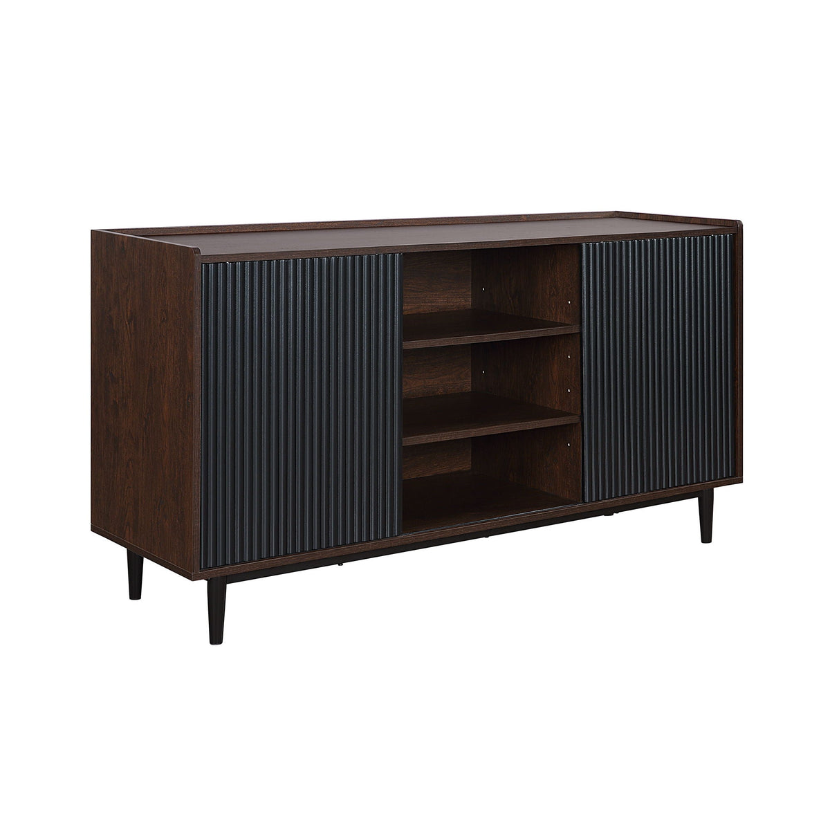 Fluted Sideboard with Adjustable Storage - Black or Blue