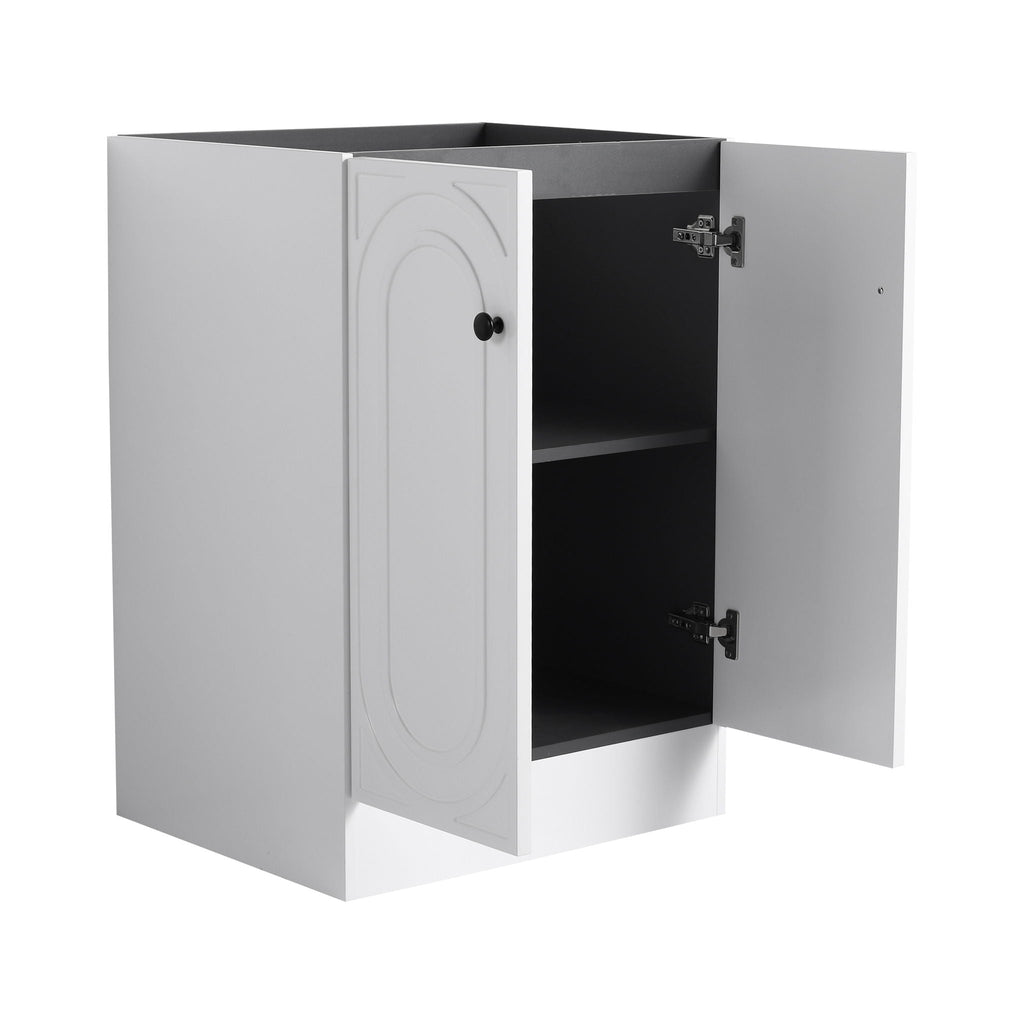 Modern Freestanding Bathroom Vanity with Soft Close Cabinet Doors - Pearl Silver, White, or Dark Green