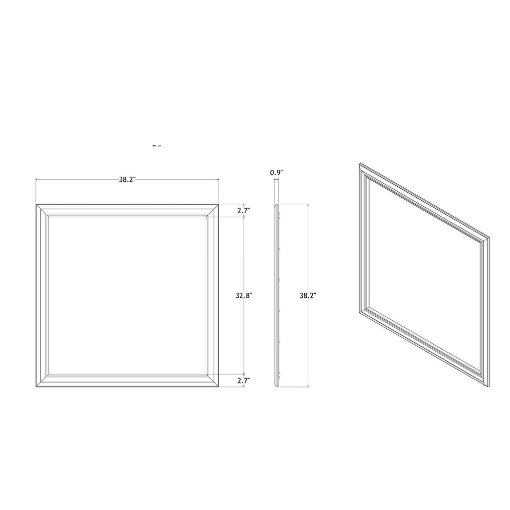 Charlston Mirror with Solid Wood Frame and Tempered Glass - Blue or White