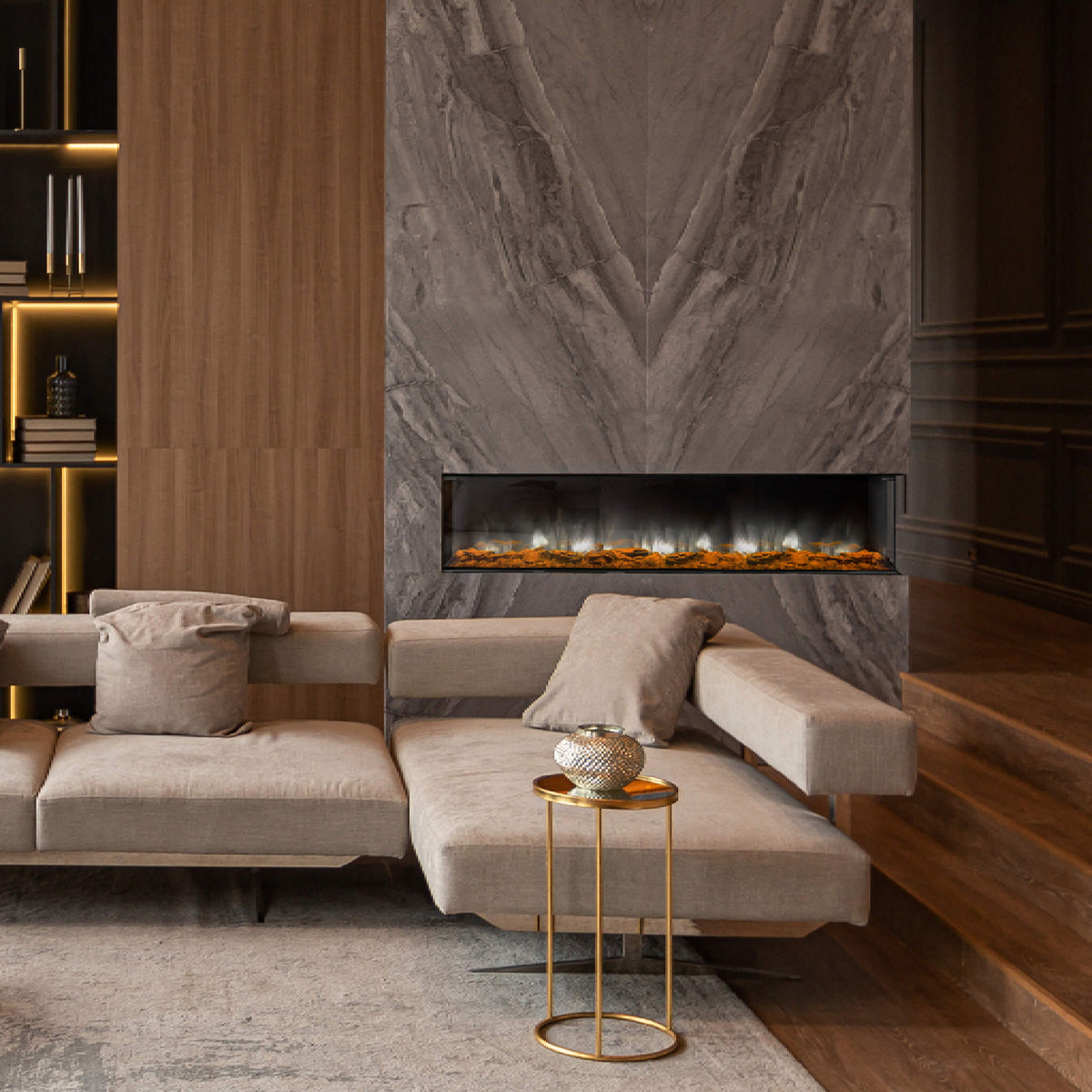 Dynasty Melody 64-Inch Built-In 3 Sided Smart Electric Fireplace [DY-BTS60] (SAK79345)