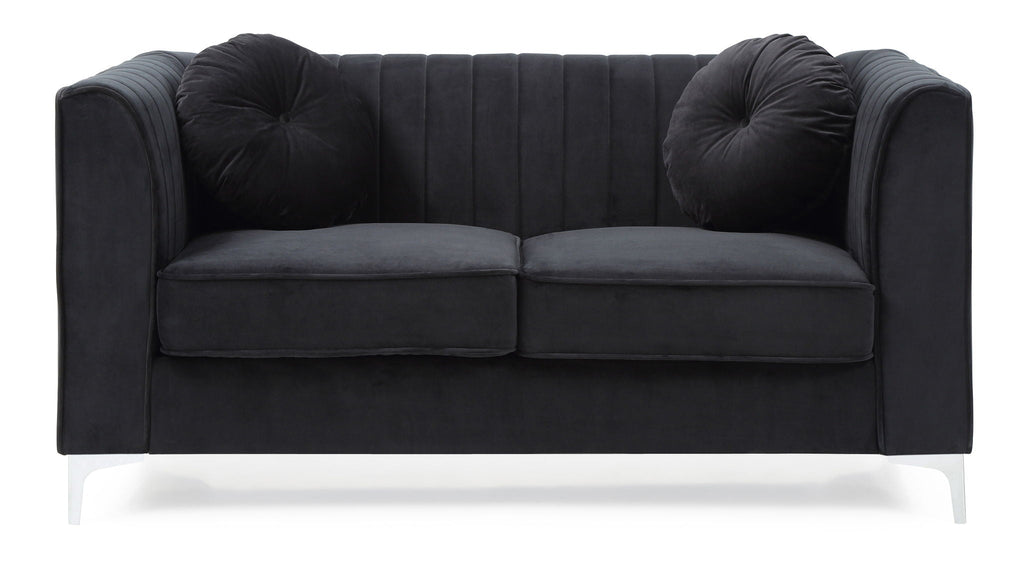 Glam Styled Micro Suede Loveseat